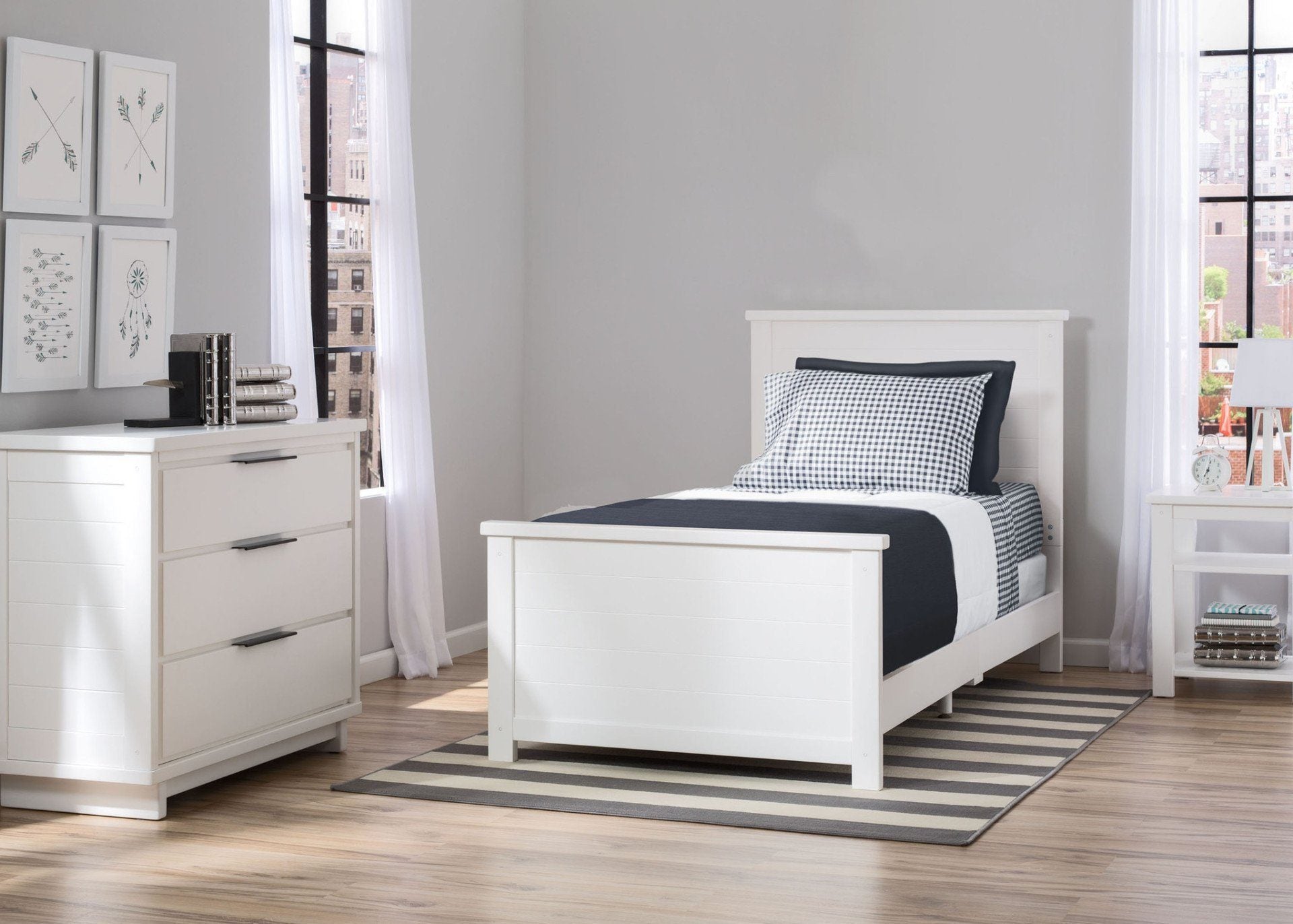 Signature Paneled Twin Bed Frame - Solid Wood Platform Bed with Headboard & Footboard - Perfect for Kids, Teens & Guest Rooms - Ideal for Small Spaces & Modern Bedroom Decor