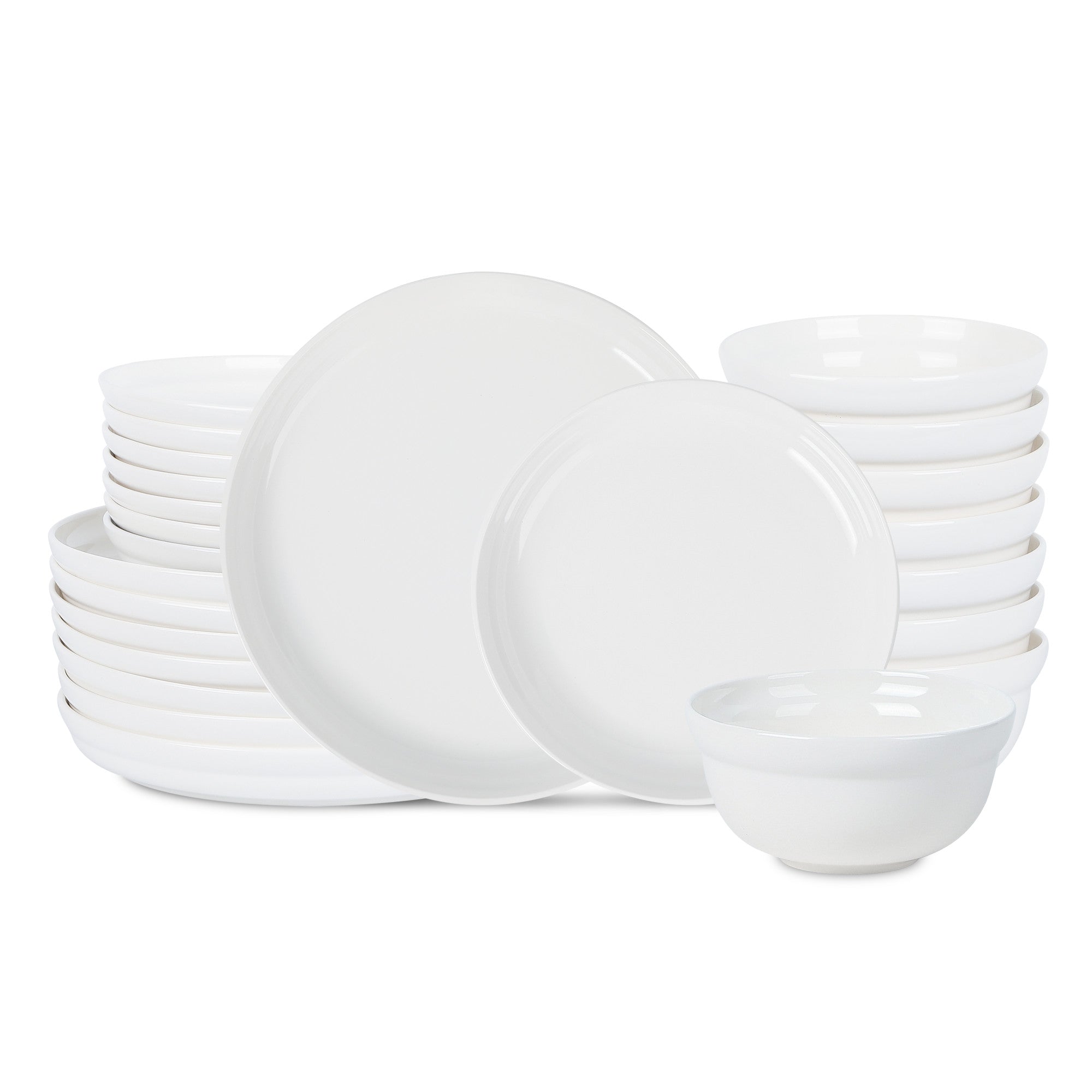 Premium Virtuo Porcelain Dinnerware Set - 16-Piece White Elegant Dinnerware for Formal Dining & Entertaining - Dishwasher & Microwave Safe