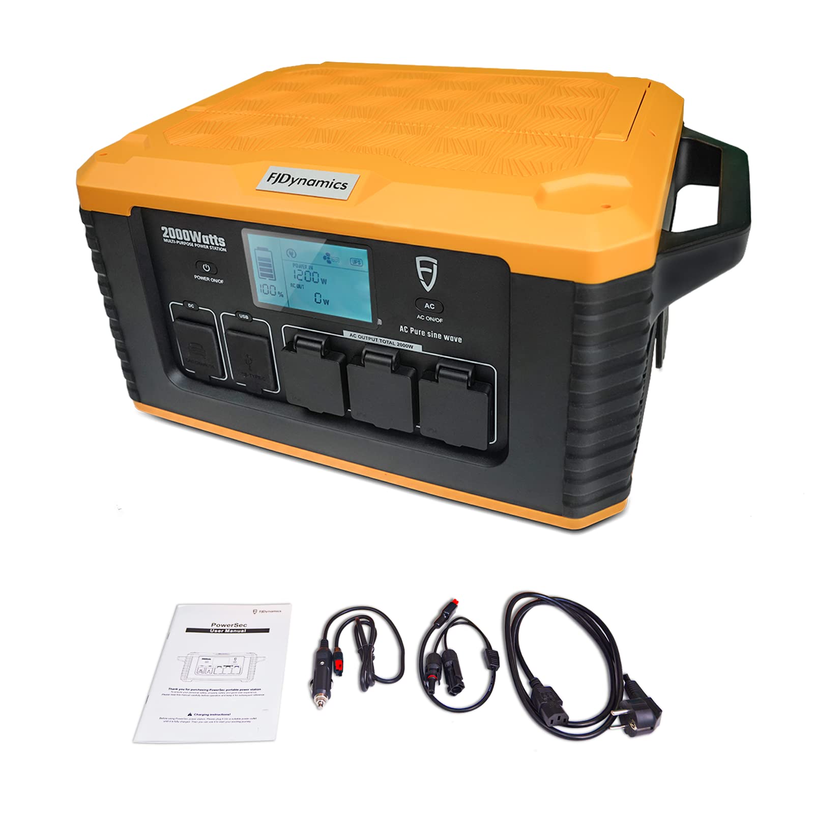 2000W 2264Wh Portable Power Station with Pure Sine Wave AC Outlet - Solar Generator for Home Backup, Outdoor Camping, RV Trips, Emergency Power Supply & Off-Grid Living