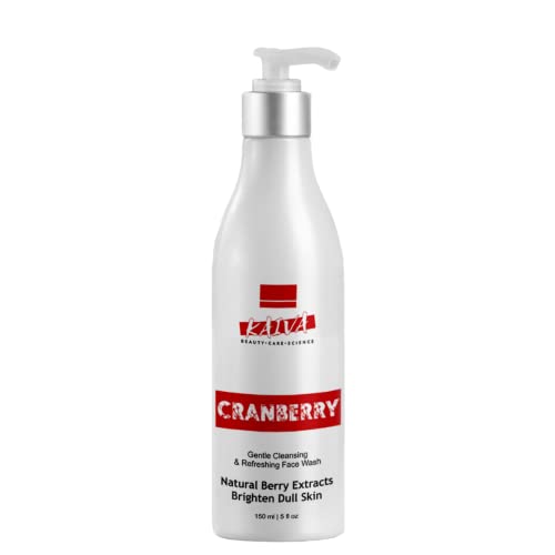 Kaiva Cranberry Face Wash with Vitamin C – Anti-Aging, Antioxidant Facial Cleanser | Natural & Organic Ingredients, Cruelty-Free 150ml | Brightens Skin & Reduces Wrinkles for Daily Skincare Routine