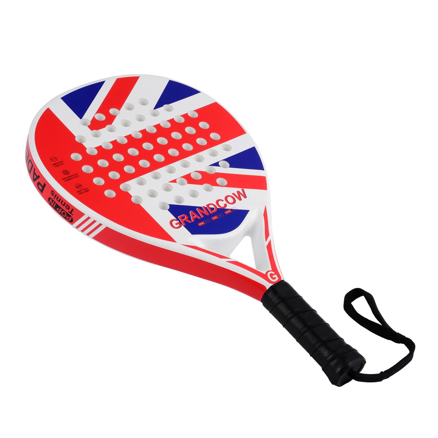 Premium Carbon Fiber Padel Racket - Lightweight Power Tennis Paddle for Paddleball | Perfect for Outdoor & Indoor Court Sports, Training & Competitive Play