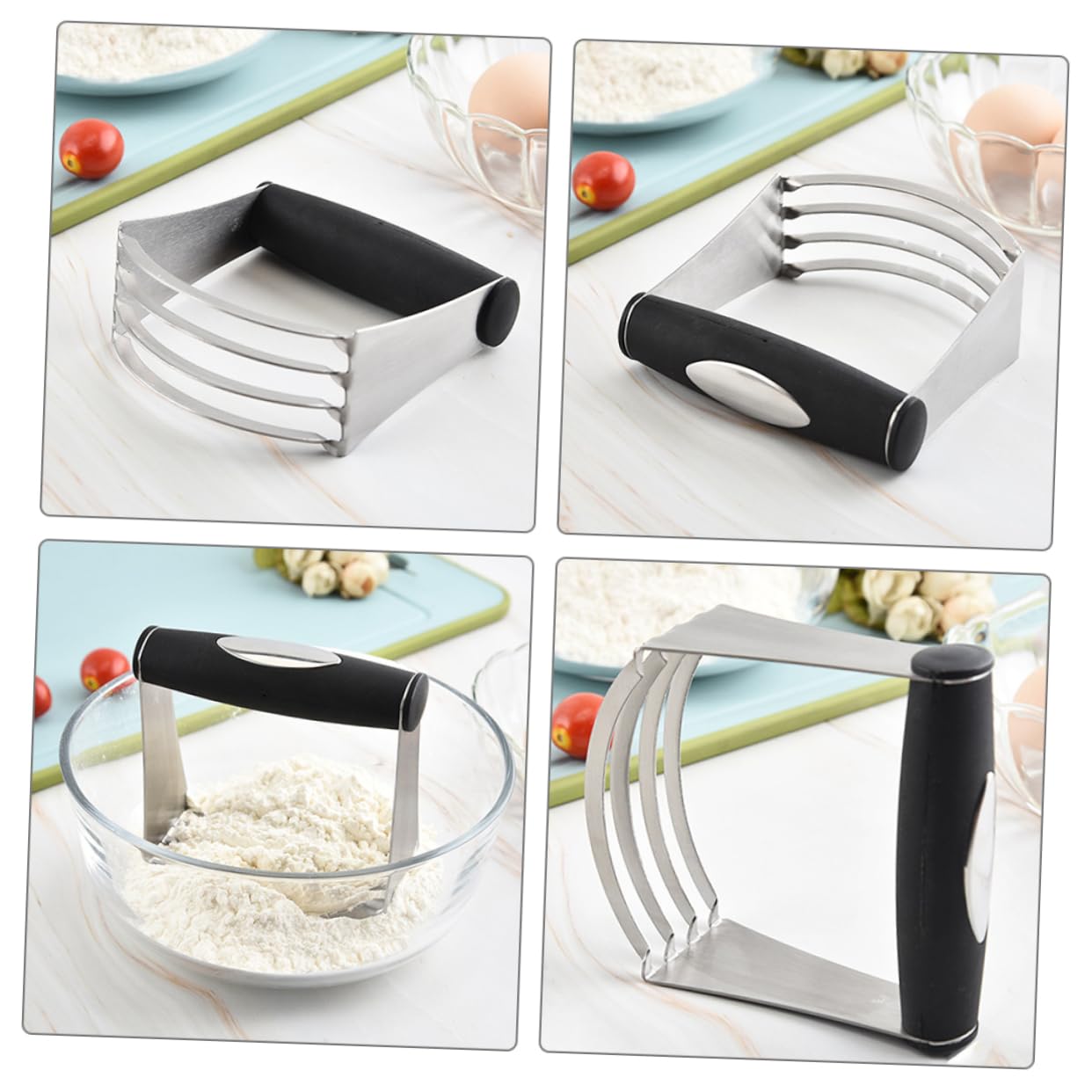 Stainless Steel Pastry Dough Blender - Handheld Baking Tool for Mixing Flour & Dough