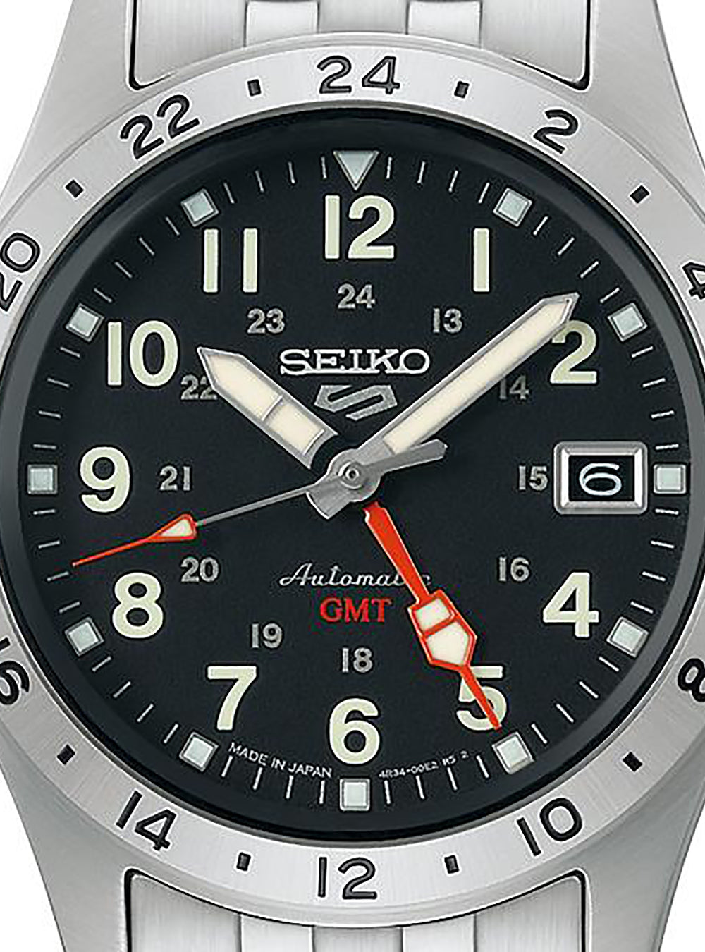 SEIKO 5 Sports GMT Automatic Watch - Japanese Made JDM Field & Travel Timepiece for Men - Perfect for Outdoor Adventures, Business Travel & Everyday Wear