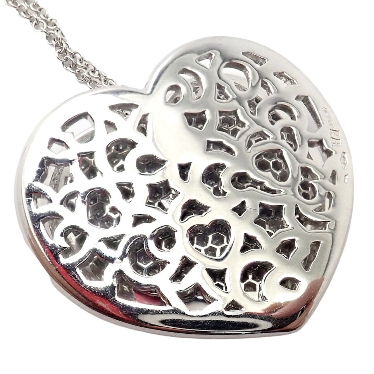 Authentic Pasquale Bruni 18k White Gold 2.02ct Pave Diamond Heart Necklace - Luxury Valentine's Gift for Her, Anniversary Jewelry & Romantic Occasion Present