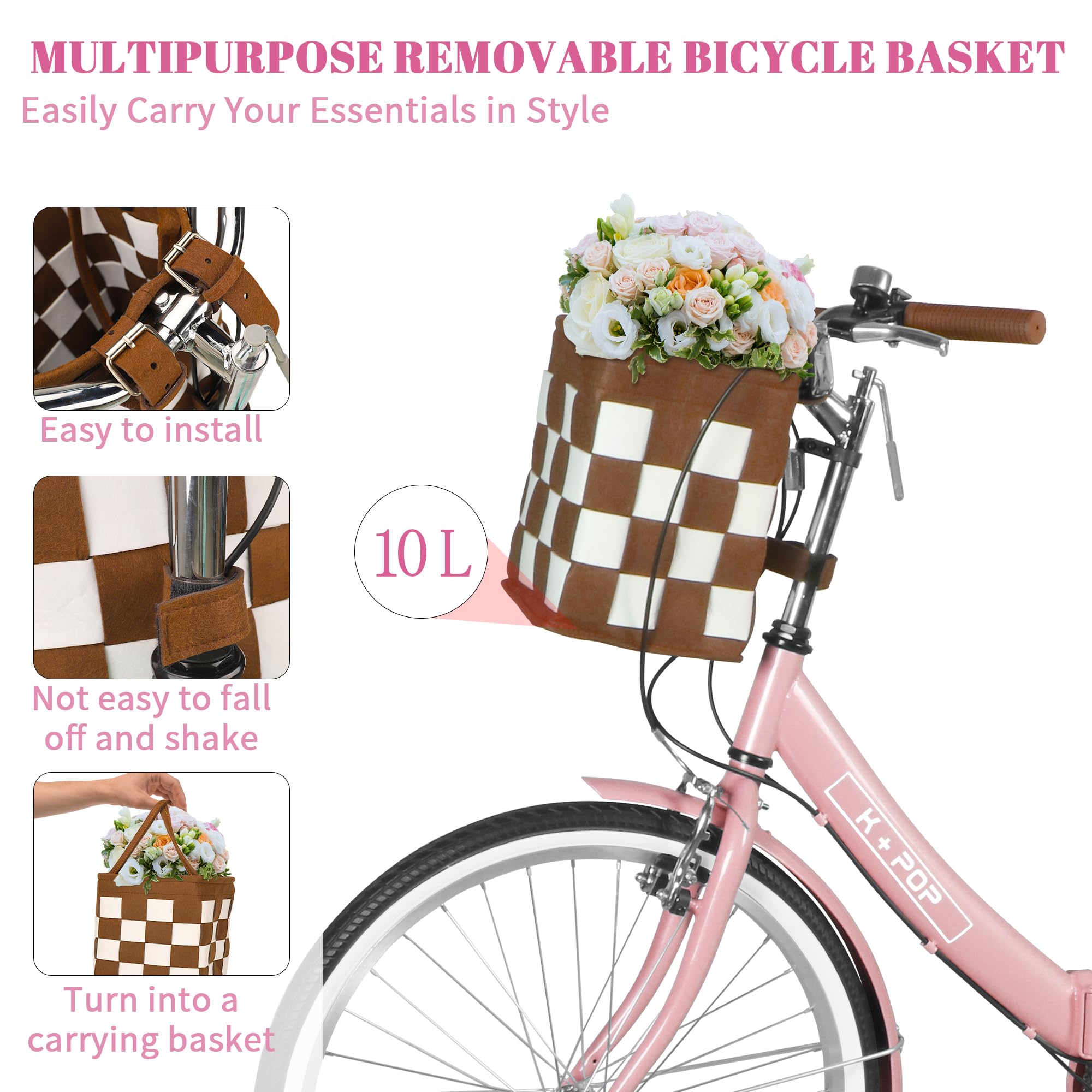 24-Inch Foldable Beach Cruiser Bike for Women - 7-Speed Commuter Bicycle with Front Basket, Classic Paint & Streamlined Design | Perfect for City Riding, Fitness Exercise & Beach Vacations