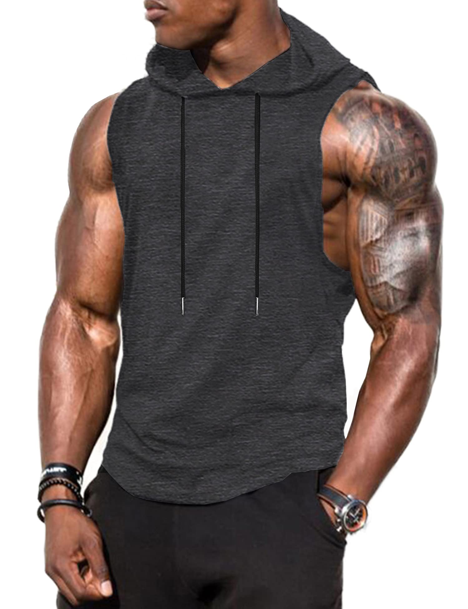 Babioboa Men's Workout Hooded Tank Top - Sleeveless Gym Hoodie for Bodybuilding & Training - Breathable Muscle Shirt for Fitness, Running & Outdoor Sports