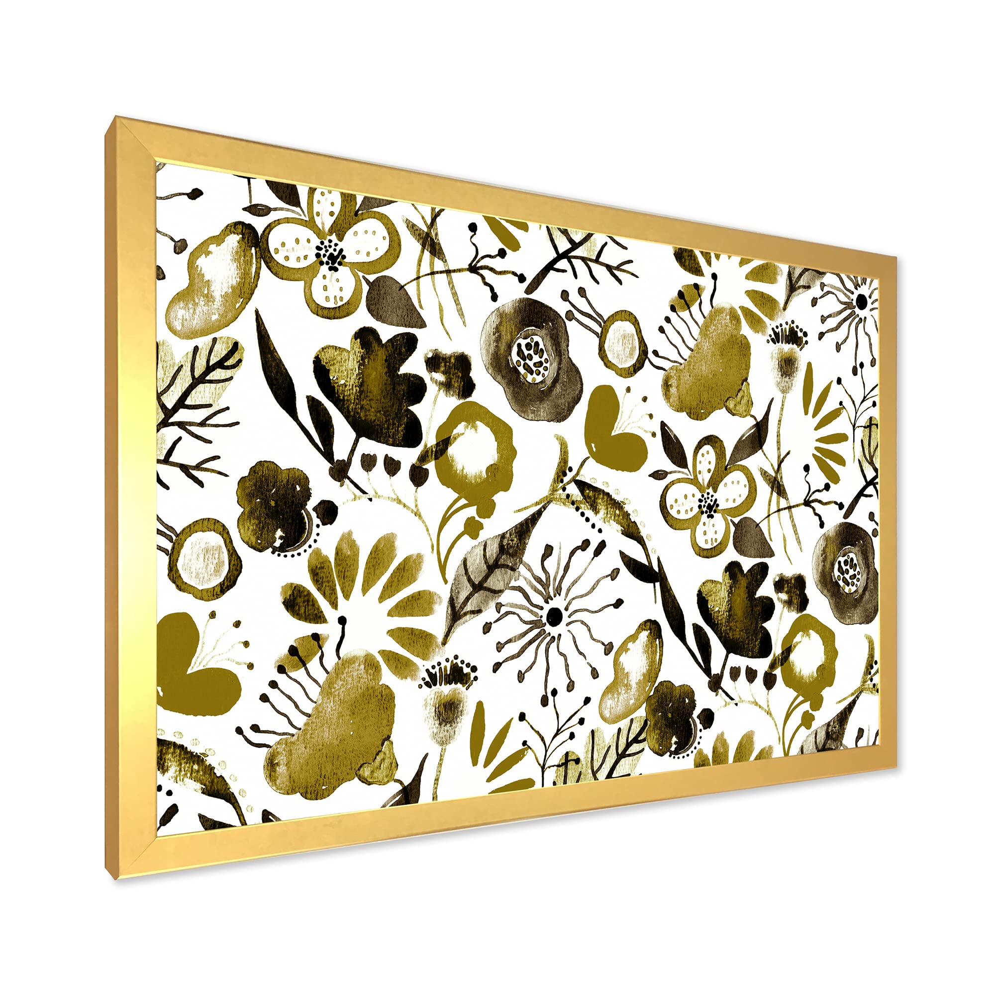 DesignQ Vibrant Wildflowers II Modern Framed Wall Art - Floral Home Decor for Living Room, Bedroom & Office