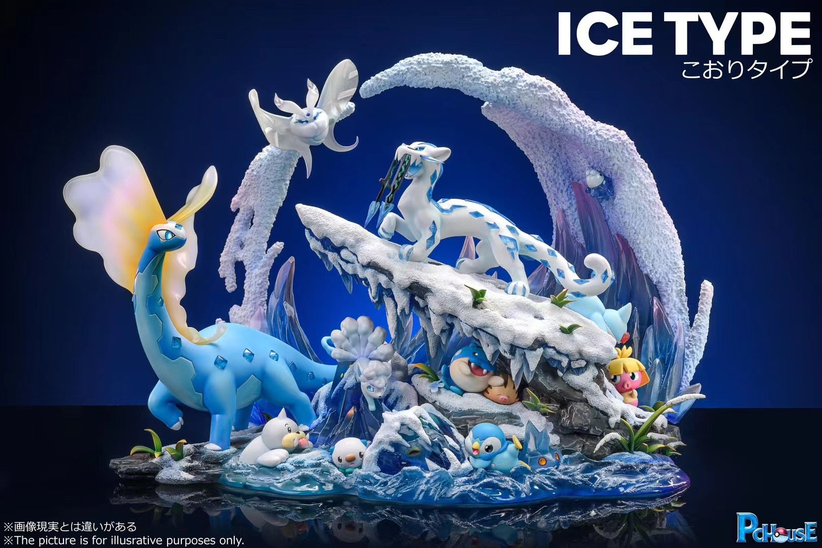 PcHouse Studio Ice Type Pokemon Plush Toy - Adorable Collectible Stuffed Animal for Fans & Gift Lovers | Perfect for Home Decor, Gaming Room, and Cosplay Accessories