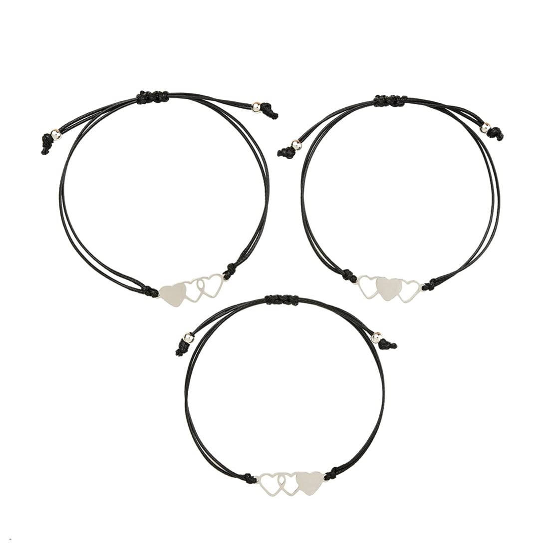 Yellow Chimes Bracelet for Women & Girls - Heart Shaped Silver Friendship Bracelet Set | Fashionable BFF Gift for Best Friend | Perfect for Birthdays, Anniversaries & Everyday Wear