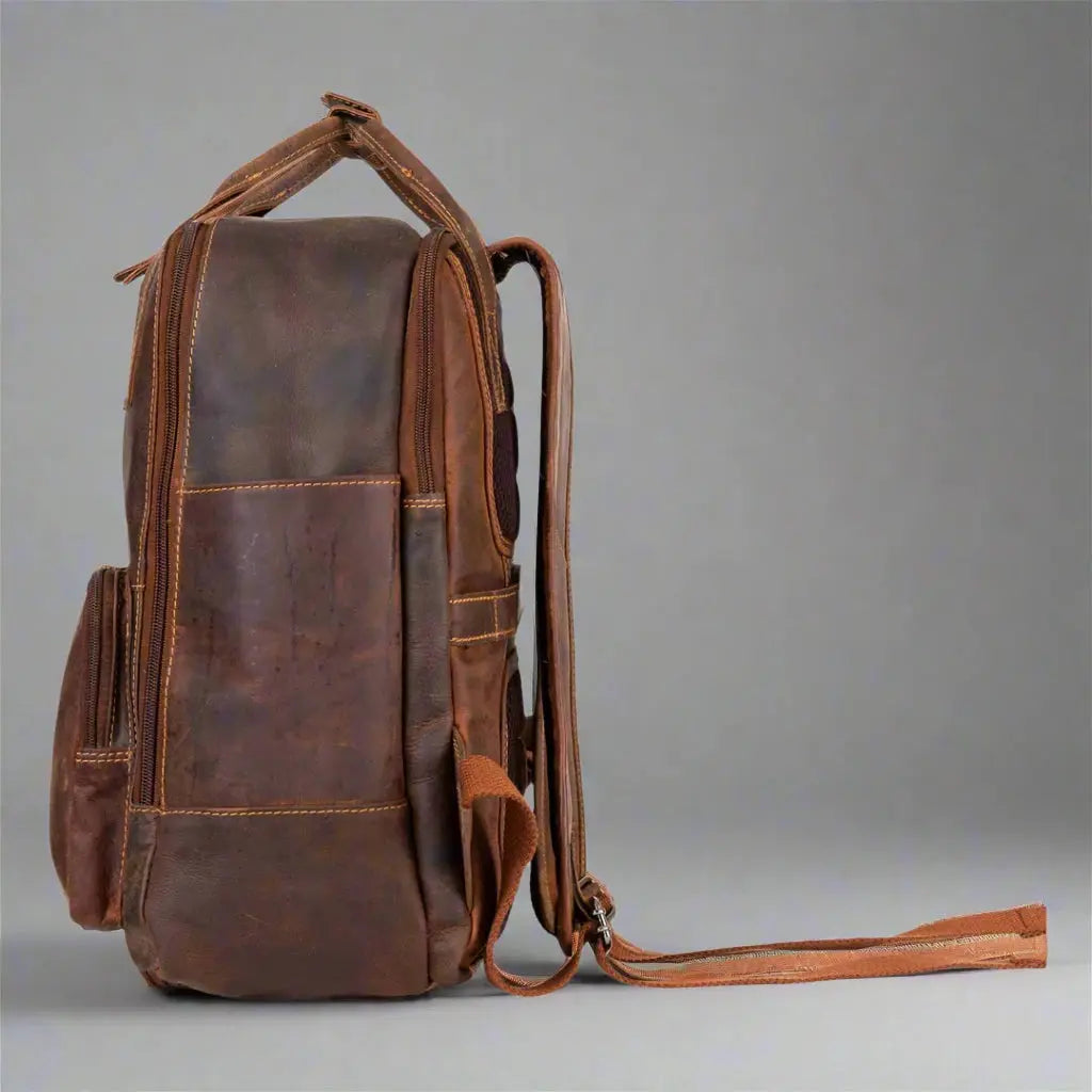 Premium Greenwood Leather Backpack with Reinforced Laptop & Tablet Compartments - Durable Travel & Business Backpack for Men & Women | Perfect for Work, Commute & College