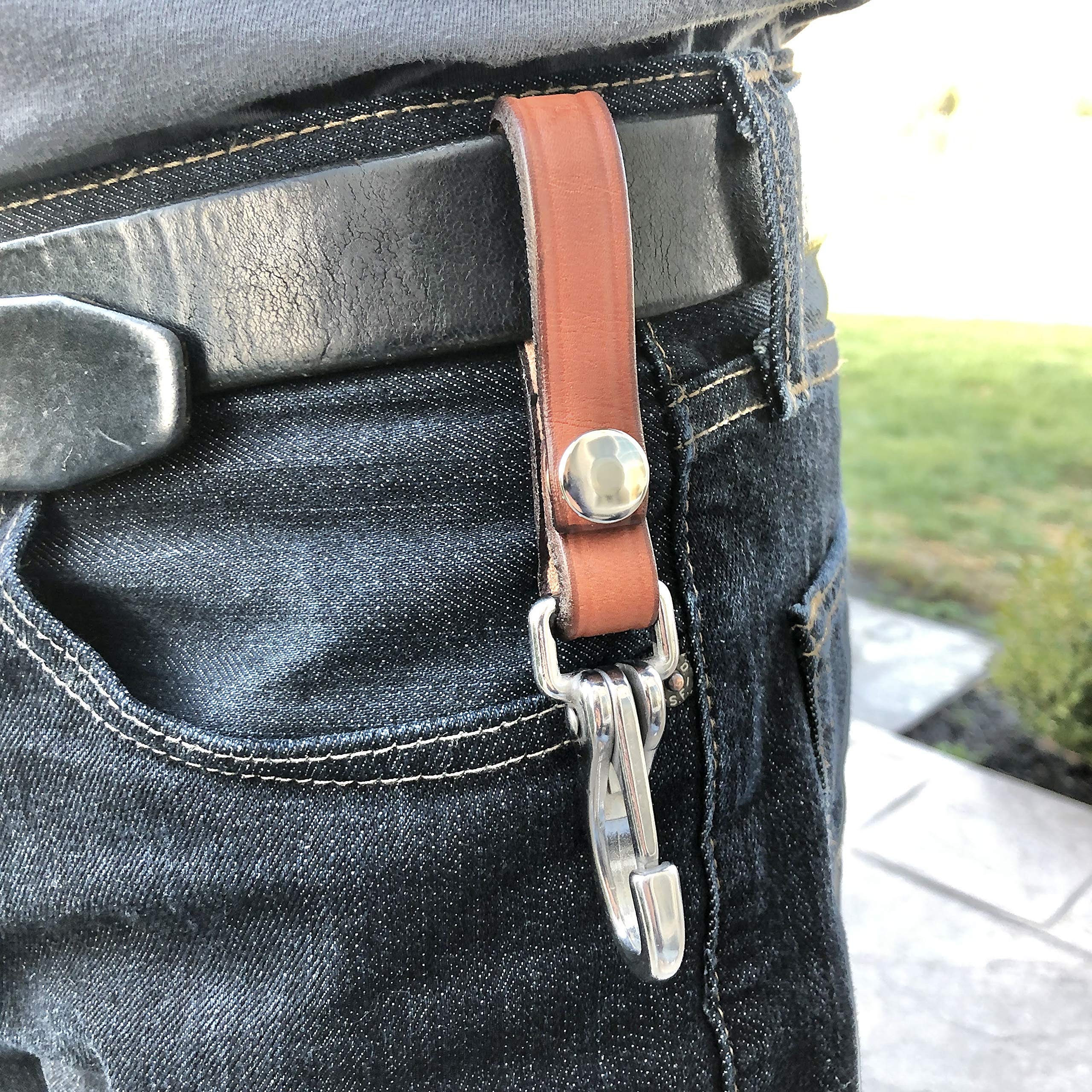 Handmade Leather Keychain Lanyard - Customizable Boxwood & Mum Design, Detachable Key Ring Organizer for Men | Perfect Father's Day Gift, Office Keys, Travel & Everyday Carry | Amish Crafted in USA
