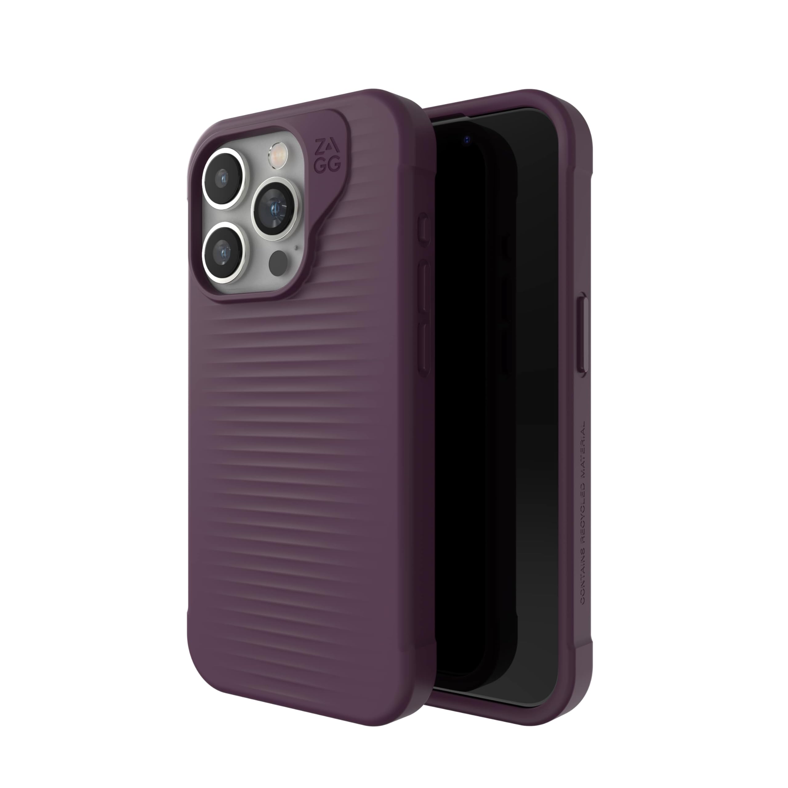 ZAGG Luxe Snap iPhone 15 Pro Case - Slim Protective Phone Cover with 10ft Drop Protection, Durable Graphene Material & MagSafe Compatibility | Perfect for Everyday Use, Travel & Outdoor Activities (Plum Purple)
