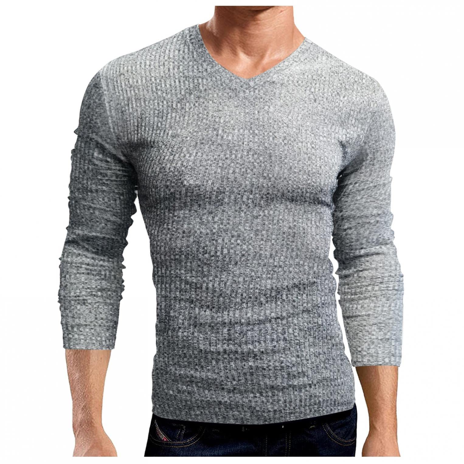 Men's Slim Fit Ribbed Waffle Knit Henley Shirt - Long Sleeve V-Neck Thermal Cotton Top for Casual Wear, Golf & Fishing - Perfect for Layering as Undershirt or Standalone Outfit
