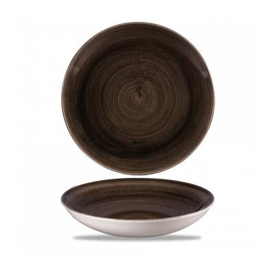 Churchill Stonecast Patina 40 Oz Coupe Bowl - Iron Black (12-Pack) | Durable Stoneware Serving Bowl for Soup, Salad, Pasta & Desserts | Elegant Dinnerware for Restaurants, Catering & Home Dining