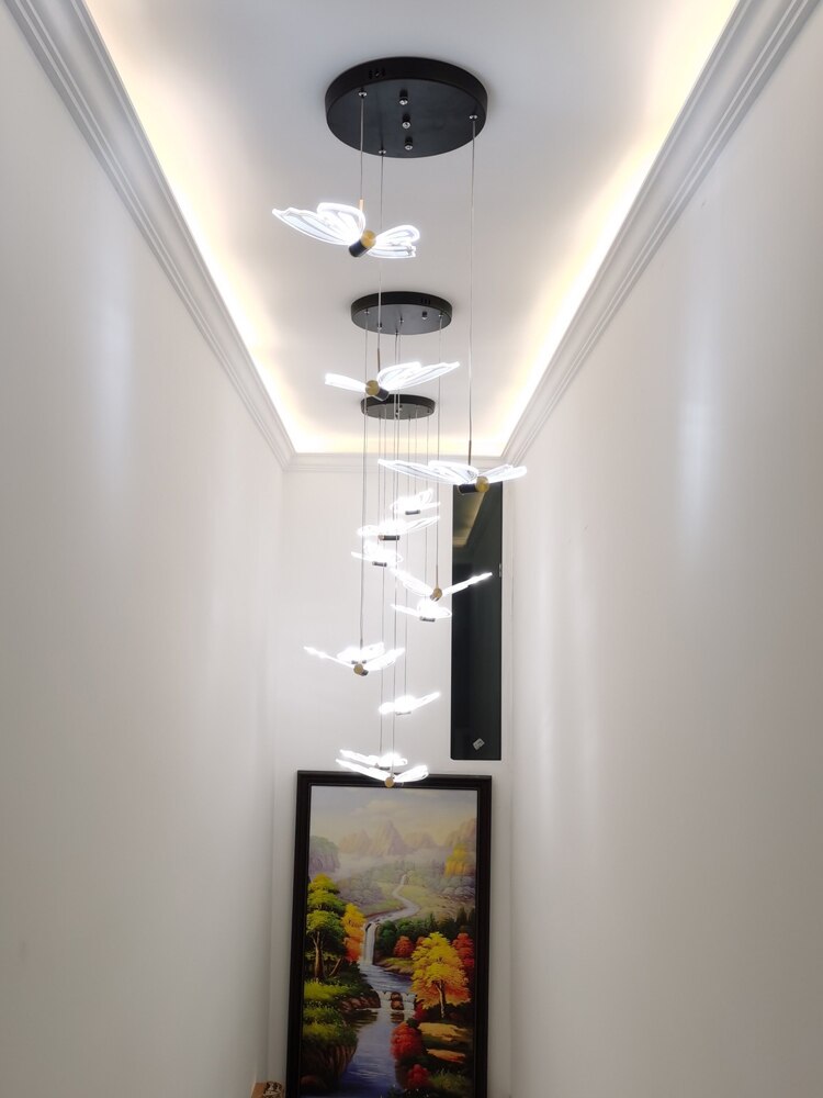 Exquisite Butterfly Chandelier - Elegant Crystal Ceiling Light Fixture for Dining Room, Bedroom & Living Room Decor
