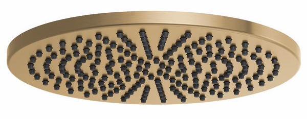 Brilliance Luxe Gold 12 Round Raincan Shower Head 2.5 GPM - Brizo 81392 GL 2.5 - Perfect for Spa-Like Bathroom Upgrades & Luxury Home Renovations