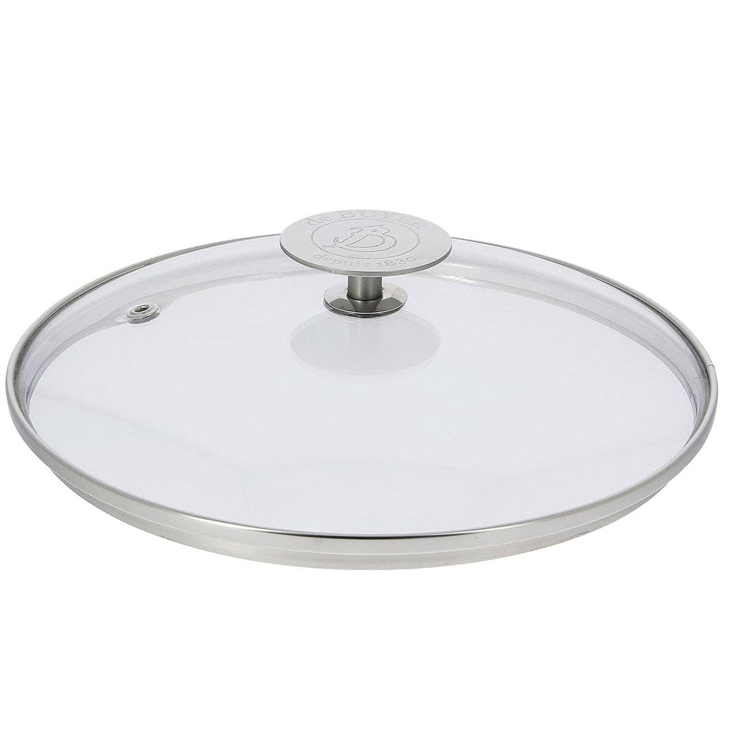 de Buyer Tempered Glass Lid with Stainless Steel Knob - Universal Fit for Pots & Pans - Perfect for Cooking, Baking & Serving Dishes