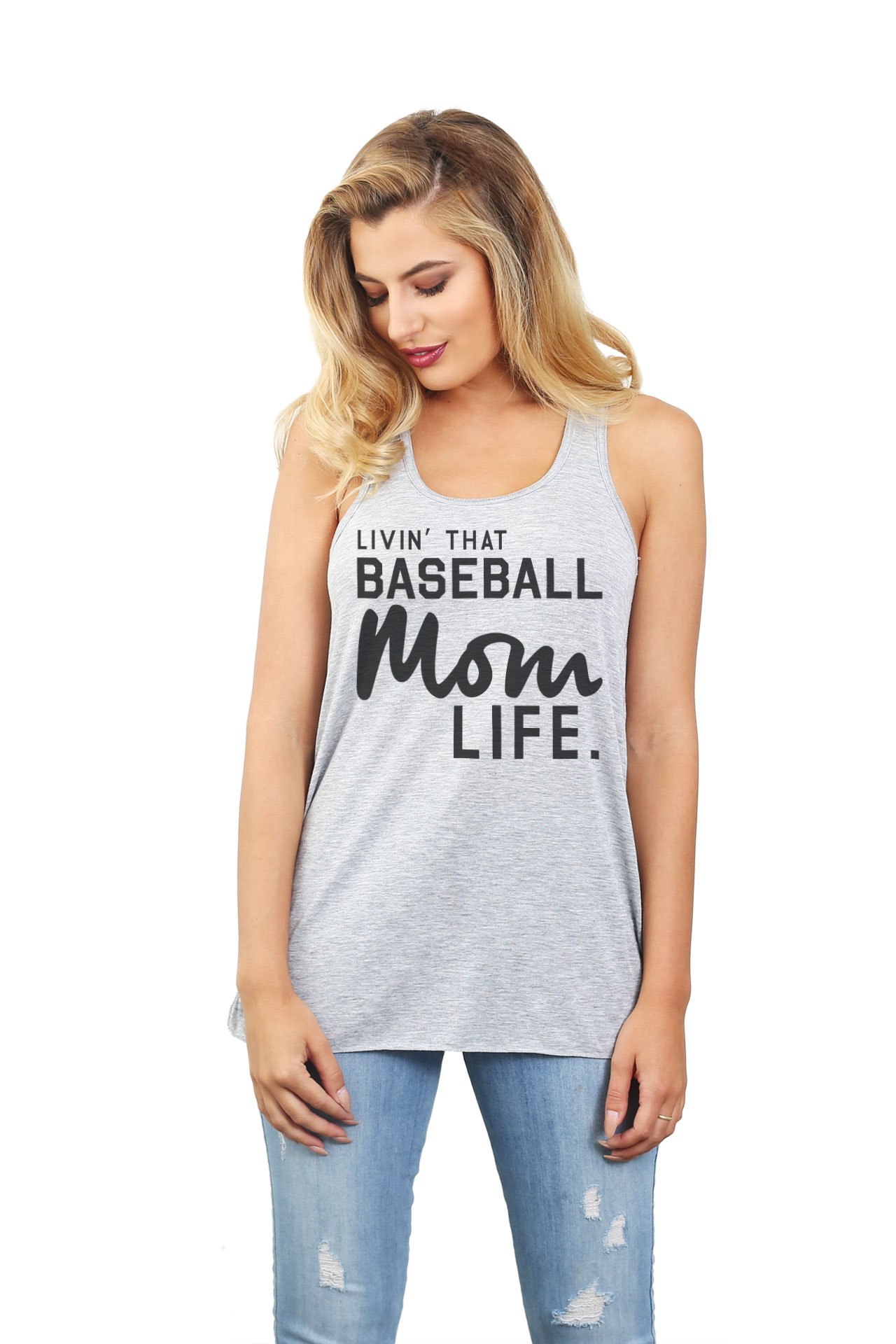 Football Mom Tank Top - Women's Sleeveless Flowy Racerback Athletic Shirt for Game Day, Cheering & Casual Wear