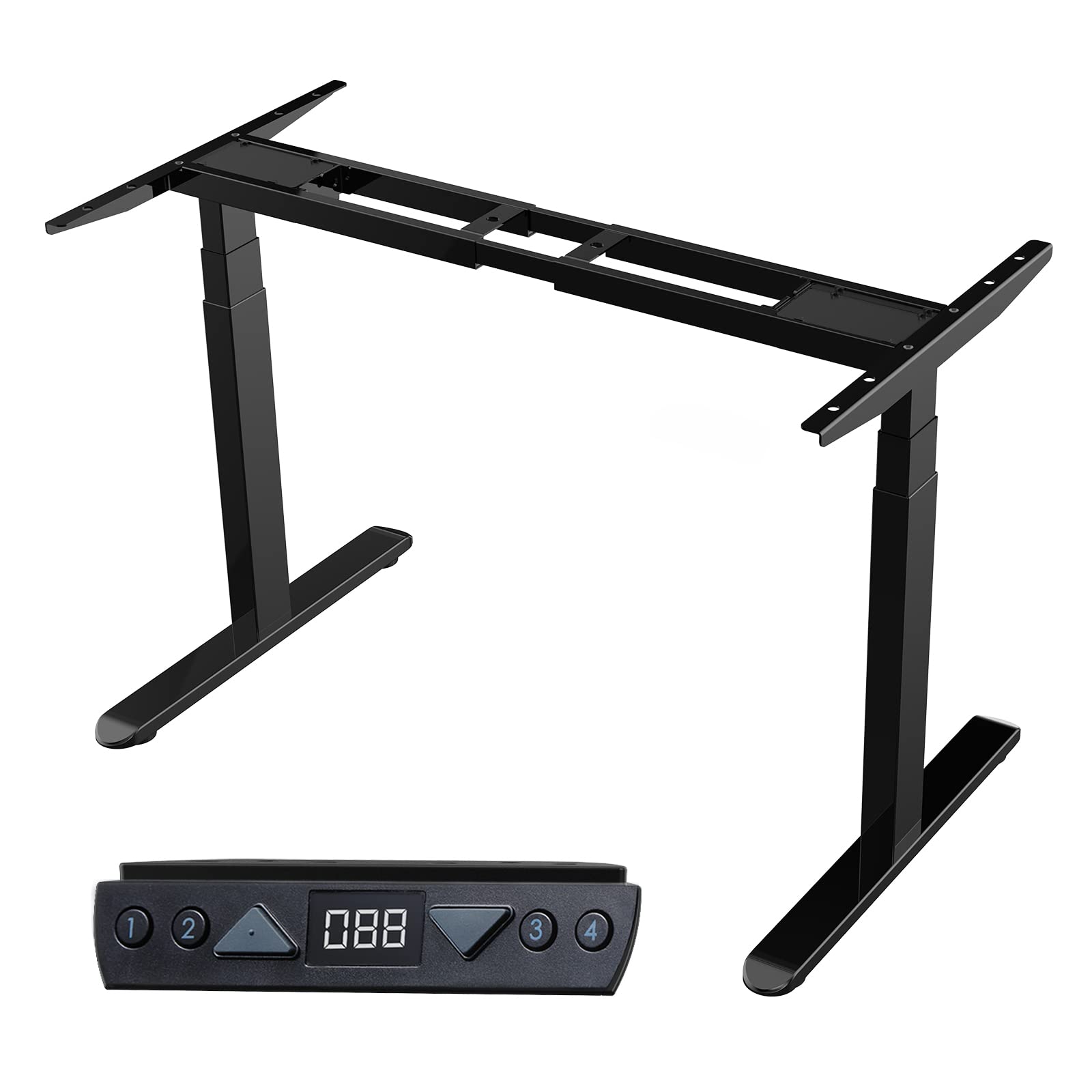 ERGOMORE Electric Standing Desk Frame - Dual Motor 3-Stage Height Adjustable with 4 Memory Presets & USB Port (Black) | Perfect for Home Office, Gaming Setup & Workspace Ergonomics