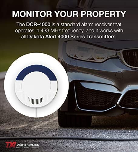 Dakota Alert 4000 Wireless Receiver & Chime Kit - Long Range Security Alarm System for Home, Garage, and Business Protection