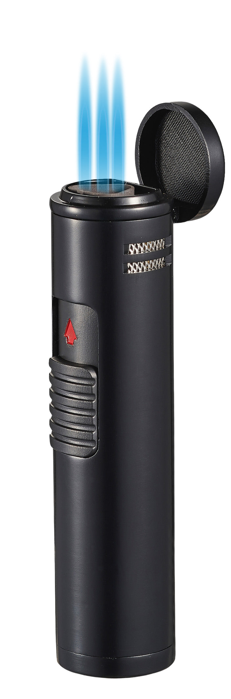 Visol Cobra Triple Flame Cigar Lighter - Windproof Butane Torch Lighter for Cigars, Cigarettes & Outdoor Use (Black) | Perfect for Smoking, Camping & BBQ