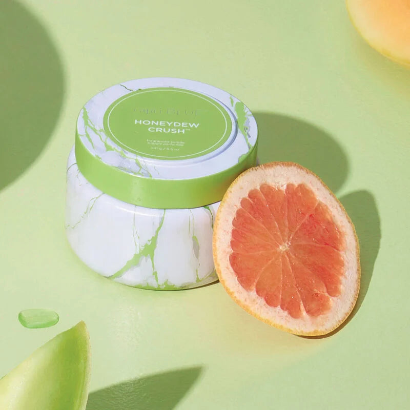 Capri Blue 8.5 oz Limelight Honeydew Crush Scented Travel Tin Candle - Modern Marble Design for Home, Office, Spa & Gift Giving