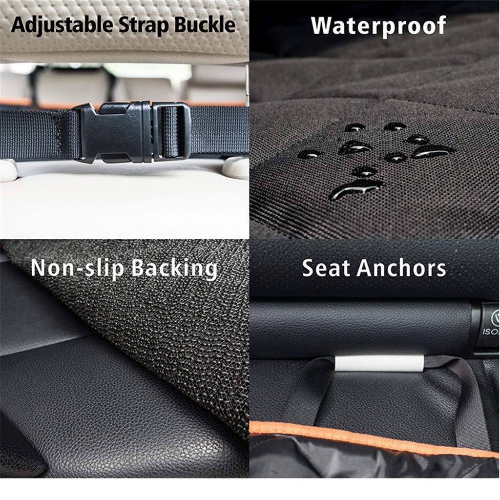**Waterproof Dog Car Seat Cover - Non-Slip, Durable Pet Back Seat Protector with Side Flaps | Armrest Compatible for Most Cars, Trucks & SUVs | Perfect for Travel, Daily Commutes & Outdoor Adventures**