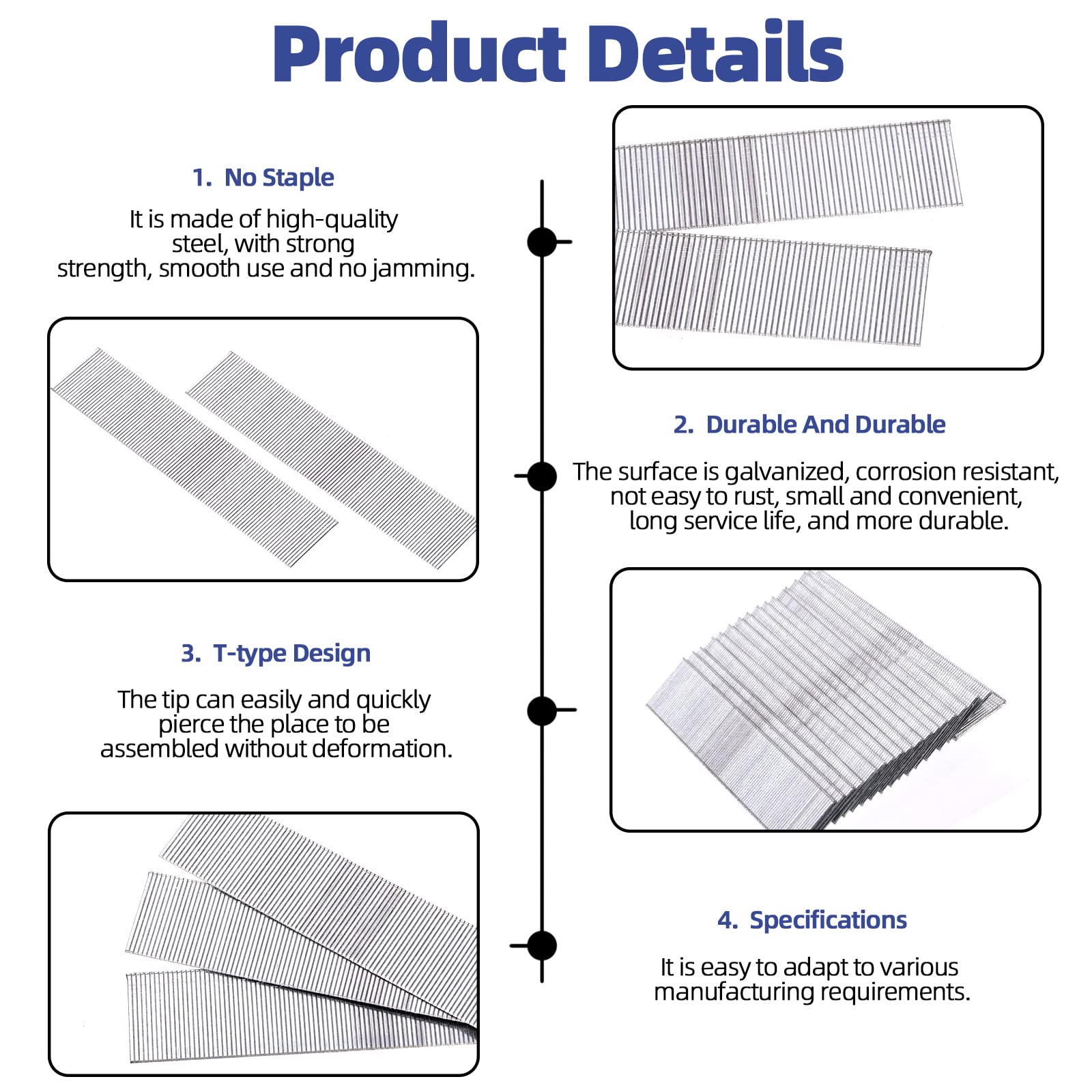 Glarks 5000Pcs 18 Gauge Galvanized 5/8 inch Brad Nails - Straight Finishing Nails for Electric & Pneumatic Brad Nailer Guns - Perfect for Molding, Cabinetry, Building Assembly & DIY Woodworking Projects (F15)