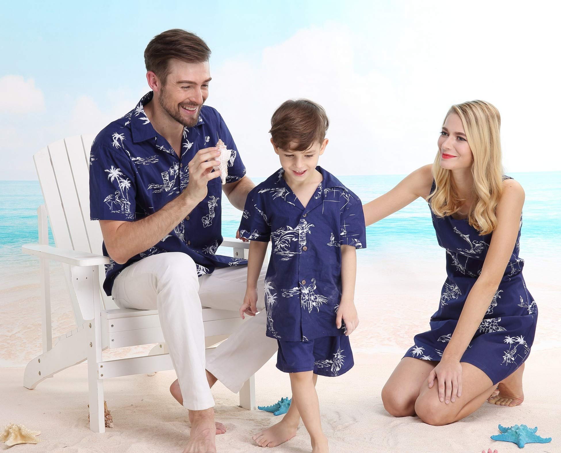 Matching Hawaiian Luau Outfits for Siblings - Boys & Girls Tropical Shirt & Dress Sets in Vibrant Patterns | Perfect for Family Vacations, Beach Parties & Summer Photoshoots