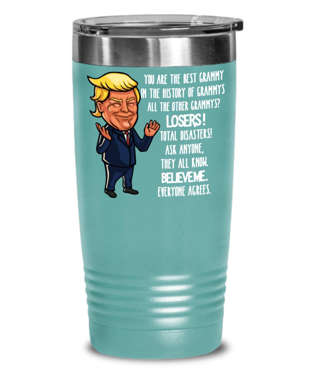 Funny Trump Tumbler Mug - Insulated Coffee Cup with Lid for MAGA Supporters | Great Conservative Gift for Women, Grandma & Trump Lovers | Perfect for Office, Home & Political Events