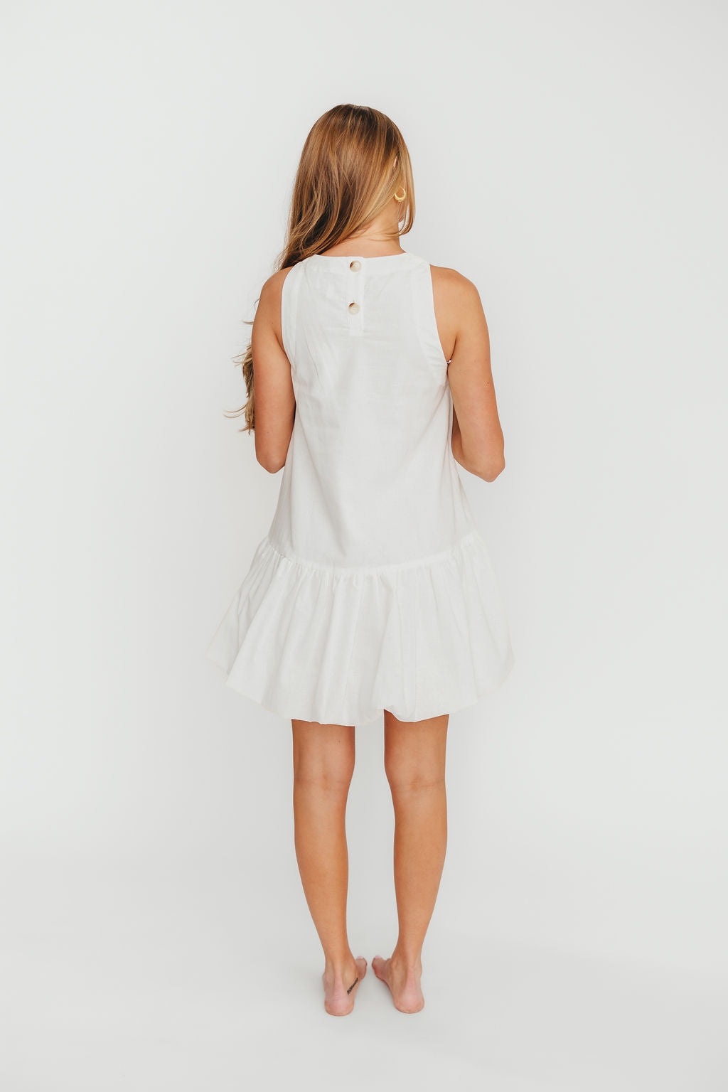Estelle Off White Bubble Hem Mini Dress - Flirty & Feminine Summer Party Dress for Weddings, Dates & Night Out
