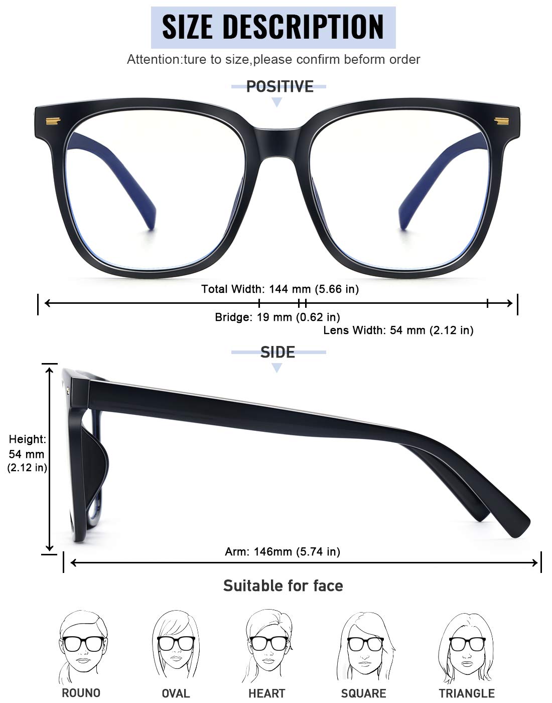 Blue Light Blocking Glasses for Women & Men - PANNER Oversized Square Anti Glare Computer Glasses to Reduce Eyestrain | Perfect for Office Work, Gaming & Screen Time