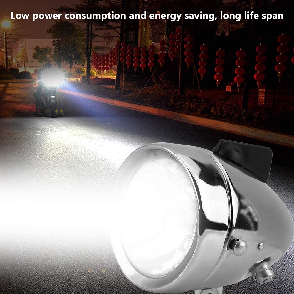 12V 6W Bicycle Dynamo Light Kit - Friction Generator Powered LED Headlight & Brake Tail Lights for Motorized Bike, Mountain Bike, Road Bike - Perfect for Night Riding Safety & Urban Commuting