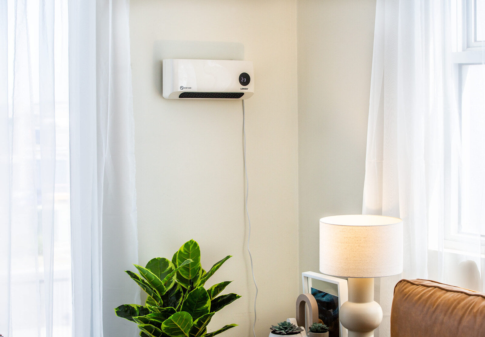 Wall Mounted Heater and Fan Combo with Remote Control - Energy Efficient Space Heater & Cooling Fan for Home, Office, Bedroom - Perfect for Year-Round Comfort
