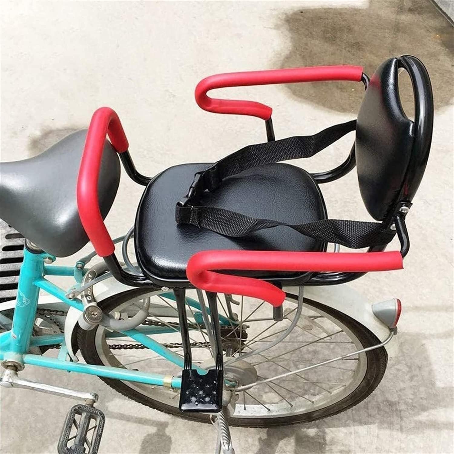 Rear Mount Child Bike Seat for 2-6 Year Old Kids - Adjustable Armrests, Safety Seat Belt & Comfortable Cushion - Universal Fit for Most Adult Bicycles - Perfect for Family Rides, Commuting & Outdoor Adventures