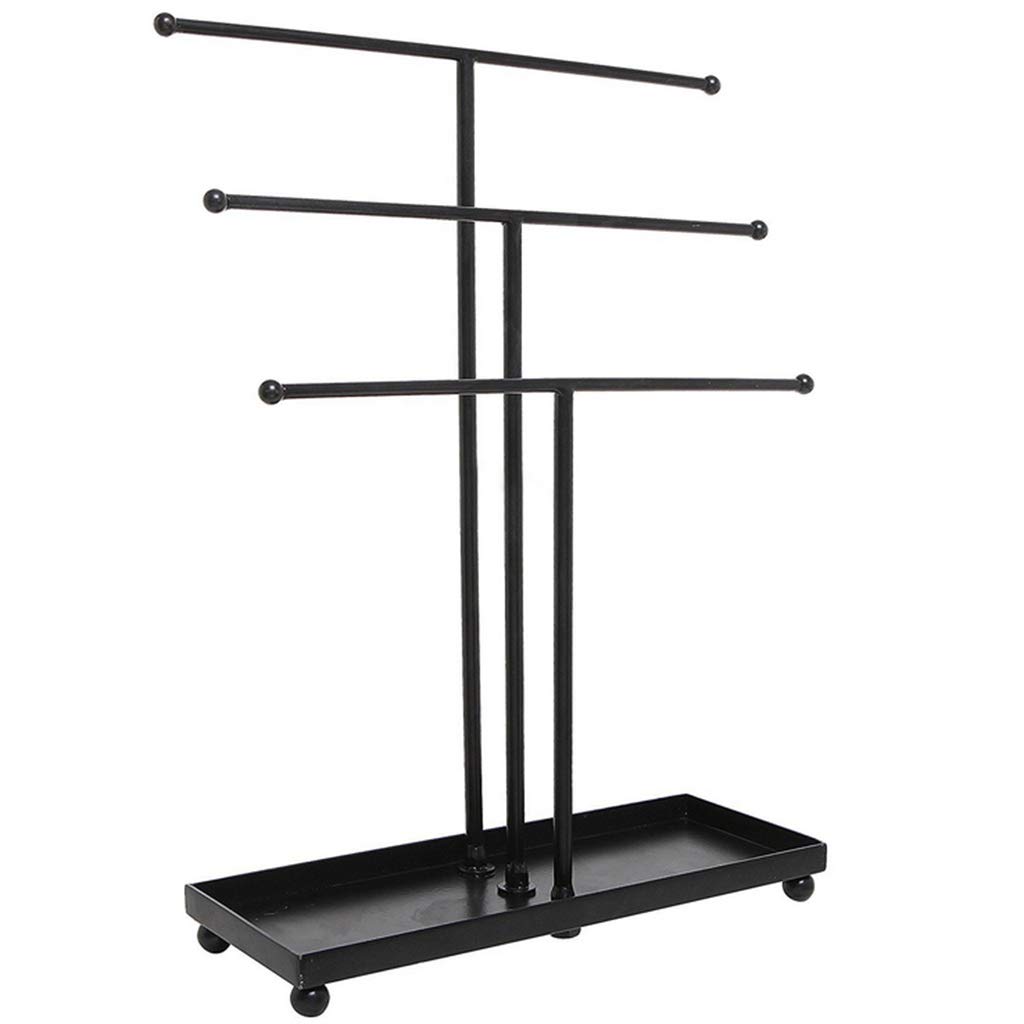 3-Tier Metal Jewelry Organizer Stand - Hanging Necklace & Bracelet Display Tree Holder for Tabletop - Perfect for Jewelry Stores, Boutiques & Home Organization