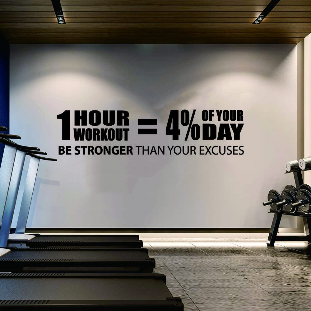 ANFRJJI Motivational Workout Wall Decal - Removable PVC Gym Sticker for Home & Commercial Fitness Spaces - Perfect for Gym Wall Decor, Yoga Studios & CrossFit Centers - 9
