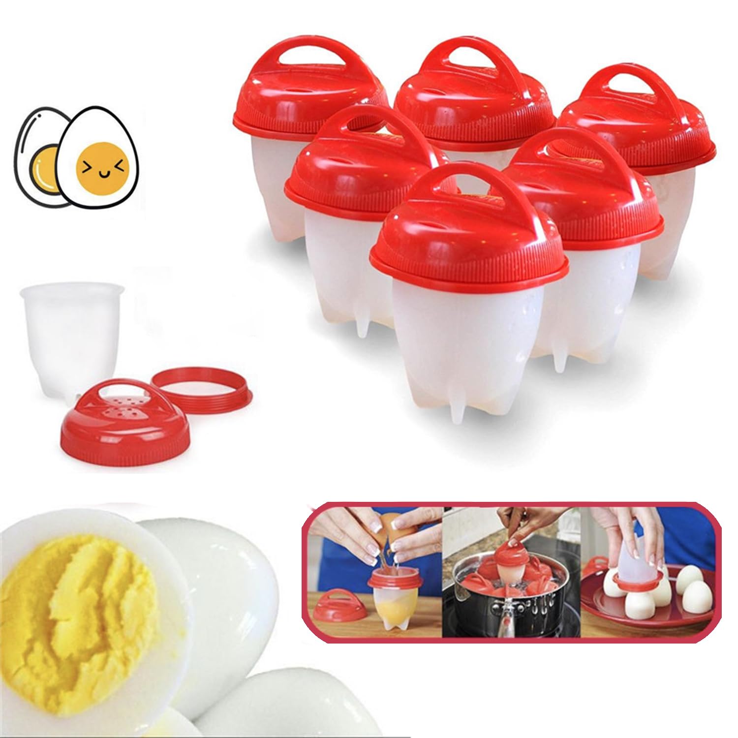 Best Egg Cooker for Hard Boiled Eggs - Silicone Egg Boiler & Muffin Cups - Perfect for Breakfast Meal Prep, Camping, and Keto Diet