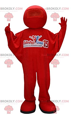 SPOTSOUND Red Snowman Plush Toy - Cute Christmas Mascot in Red Jumpsuit, Perfect for Holiday Decorations & Gift Giving