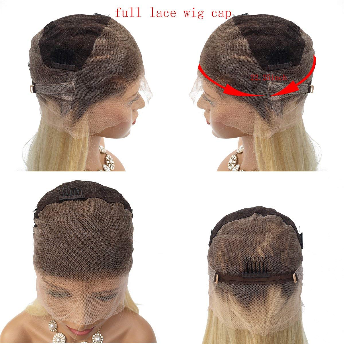 #4/613 Blonde Peruvian Virgin Human Hair Wigs for Women - Pre Plucked Ombre Full Lace Wig with Baby Hair | 28 Inch Straight Glueless Lace Front Wig | Natural Look for Daily Wear, Cosplay & Special Occasions