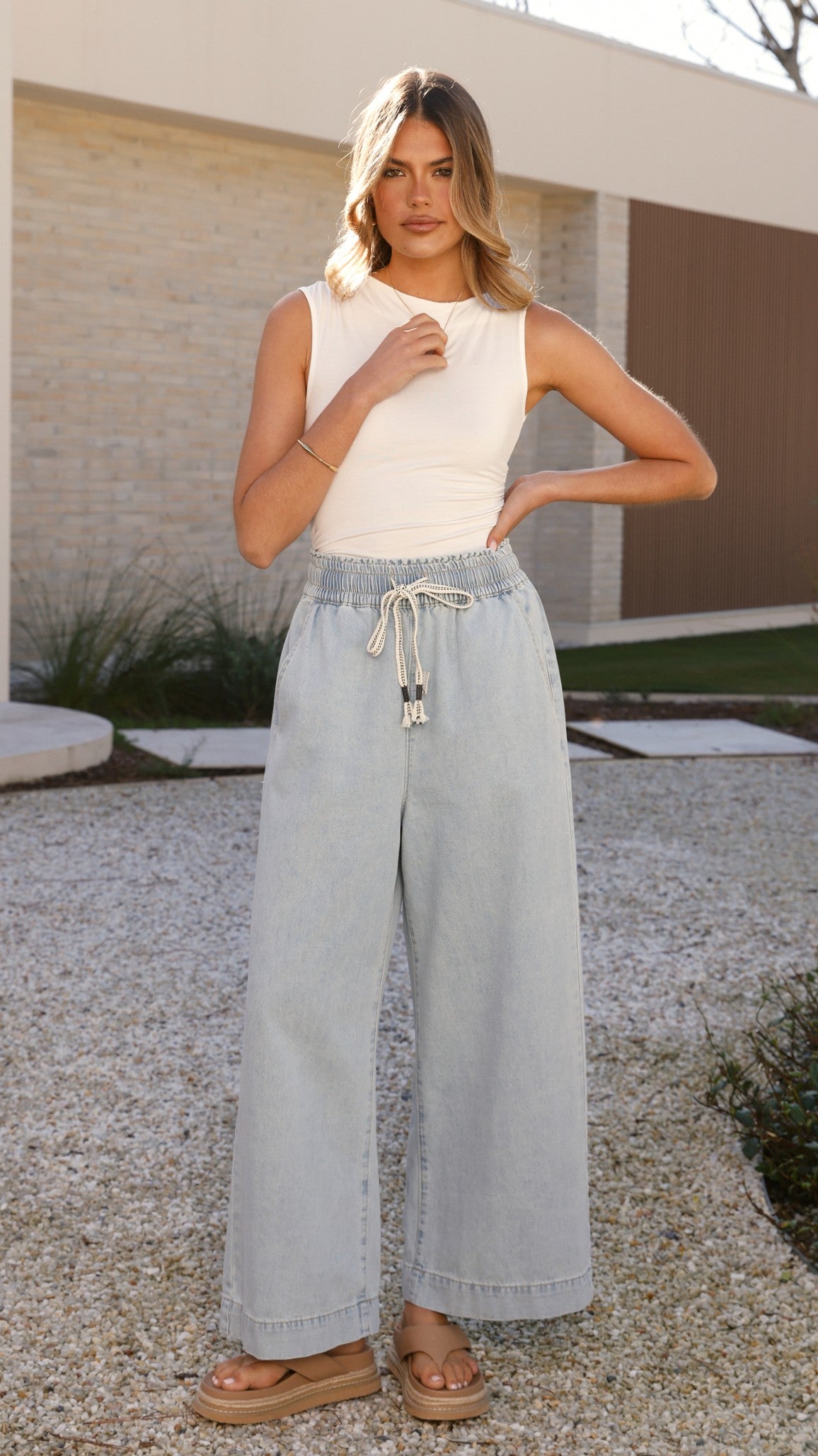 Josephine Pants - Light Blue Denim Jeans for Women | High Waisted Stretch Comfort | Casual & Office Wear | Perfect for Everyday Outfits & Work Attire