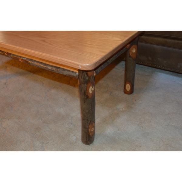 Solid Hickory Wood Coffee Table - Rustic Farmhouse Style Living Room Furniture for Home Decor & Relaxation