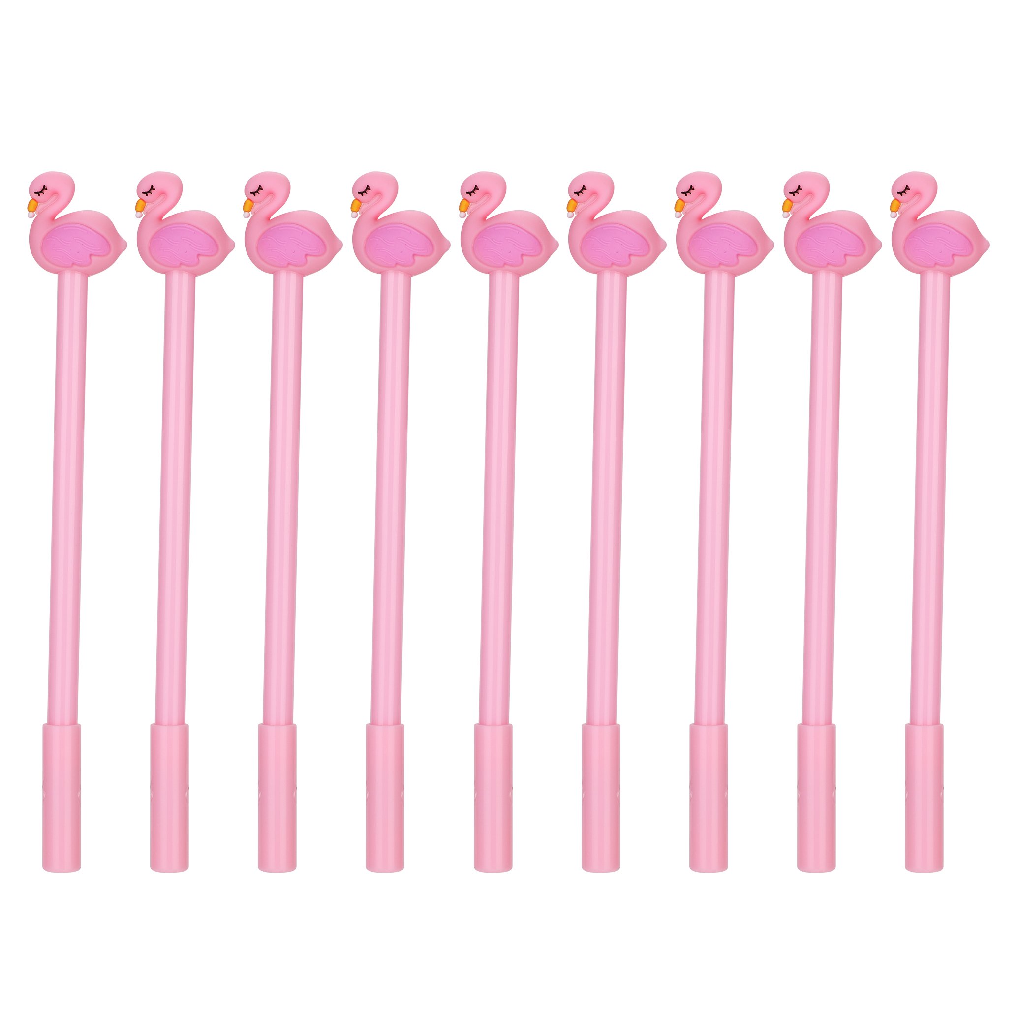 Creative Flamingo Gel Pens Set - 10 Pack Cute 0.5mm Black Ink Gel Refill Ballpoint Pens with Smooth Writing | Funny Animal Design School & Office Supplies | Perfect for Note Taking, Journaling, Gift Giving & Back to School