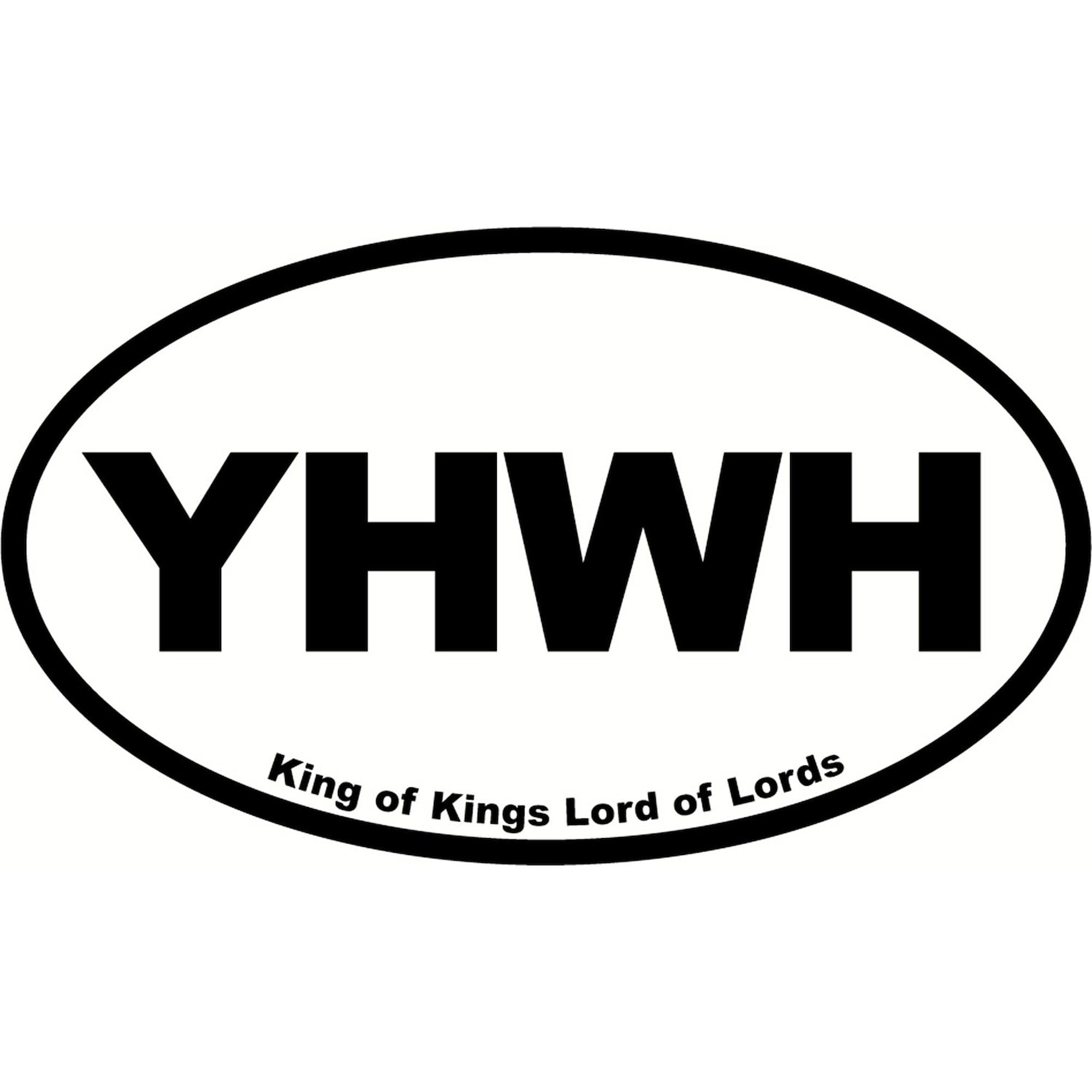 YHWH Oval Car Bumper Sticker - Religious Decal for Vehicles