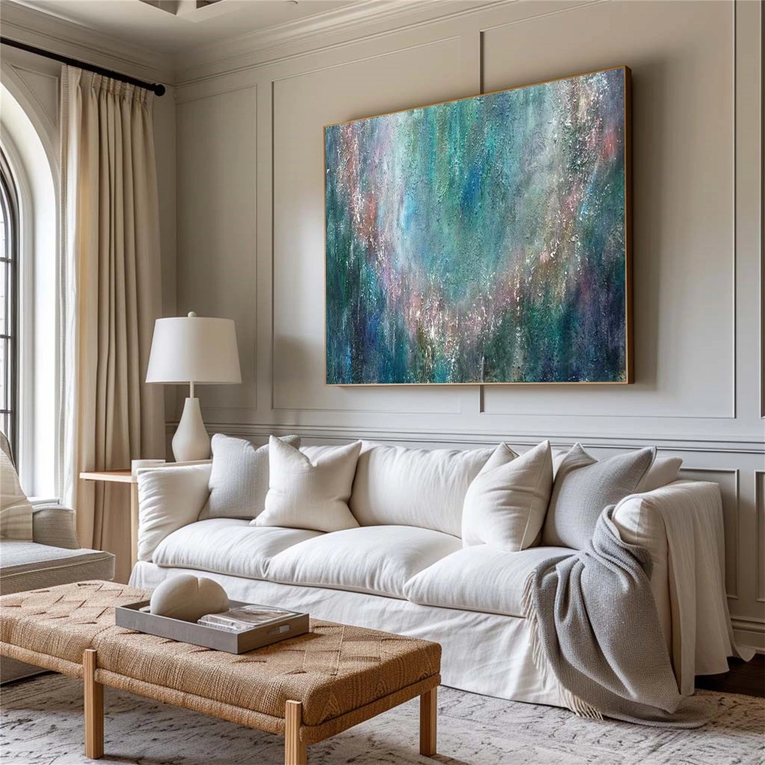 Abstract Texture Painting #AB 401 - Modern Wall Art Decor for Living Room, Bedroom & Office - Handmade Canvas Artwork