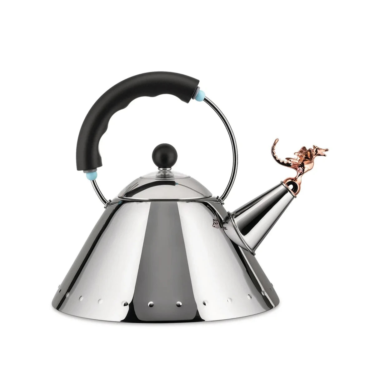 Alessi Tea Rex Kettle - Premium Stainless Steel Dinosaur-Shaped Whistling Tea Kettle for Stovetop - Unique Kitchen Decor & Gift for Tea Lovers - Perfect for Home, Office, or Restaurant Use