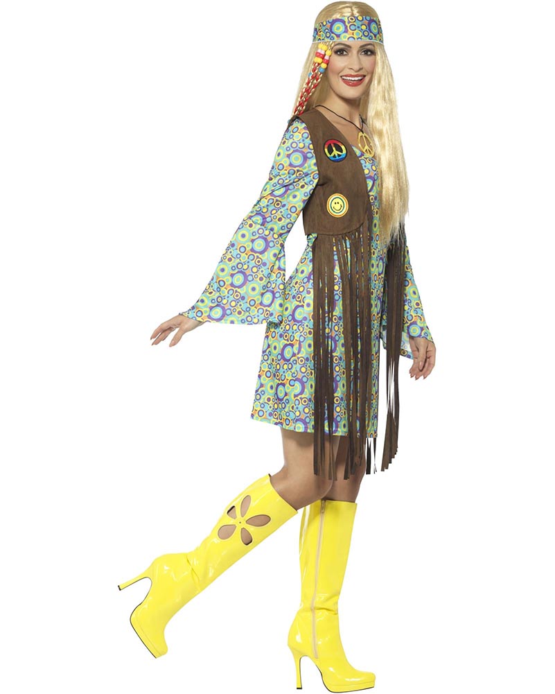 60s Hippie Chick Women's Costume - Vintage 1960s Hippie Outfit for Women - Perfect for Halloween, Theme Parties & Retro Events