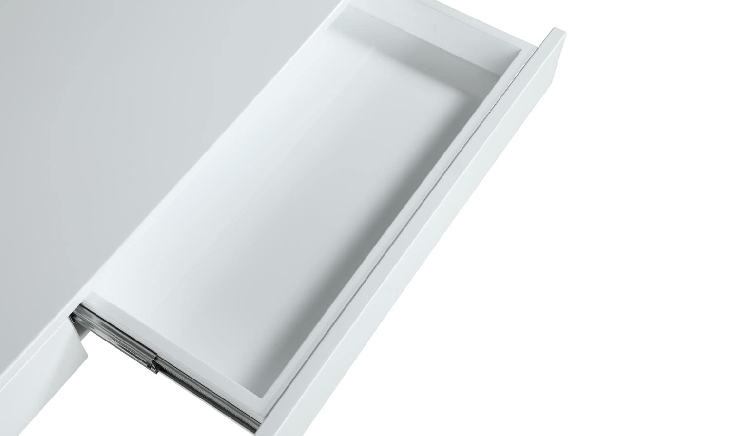 Modern Gloss White Glass Desk for Home Office & Study