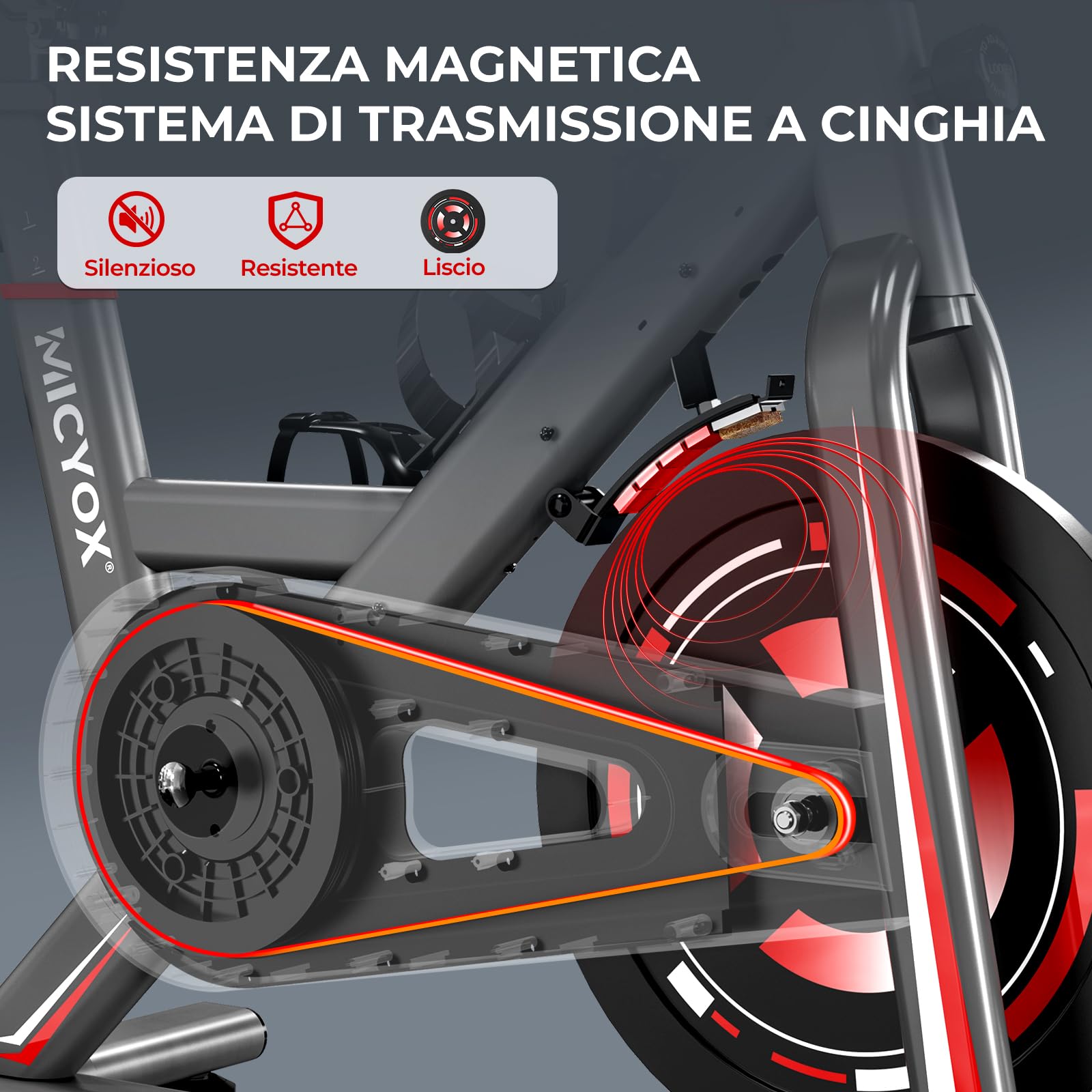 Micyox TH-X3 Magnetic Exercise Bike for Home - Adjustable Resistance, Multifunction Monitor, Phone Holder - Professional Cardio Training Equipment for Indoor Cycling & Fitness Workouts