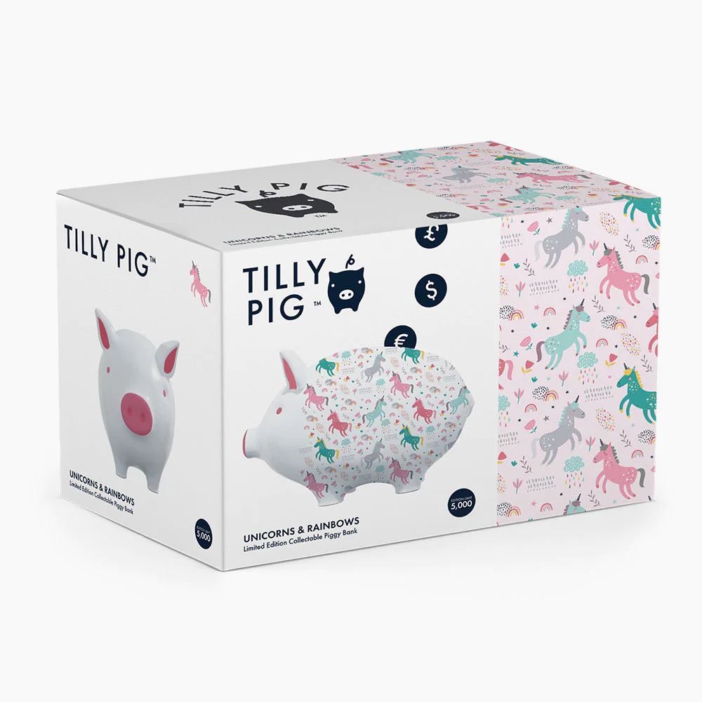 Unicorn & Rainbows Piggy Bank - Cute Money Saving Bank for Kids - Perfect for Birthday Gifts & Financial Education